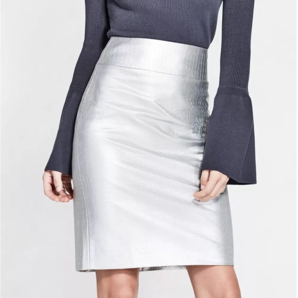 Guess Marciano Women’s Zarita Faux Leather Skirt Croc Embossed Size 2